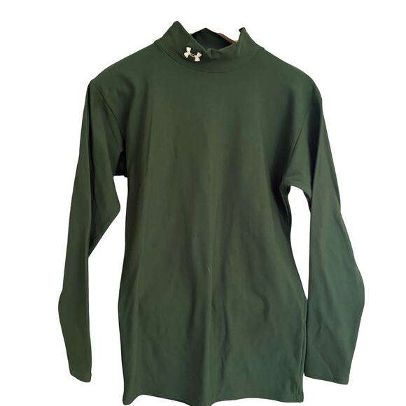 Under Armour Men’s Mock Neck Compression Shirt Green Long Sleeve Size Large - Picture 1 of 10